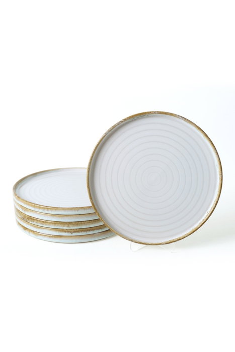 Hermia Juego de platos de servicio de gres cerámico, 27 cm, 6 piezas, Blanco Hermia Juego de platos de servicio de gres cerámico, 27 cm, 6 piezas, Blanco